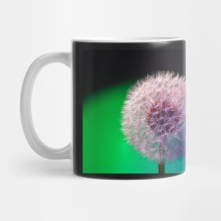 Dandelion head blue green background Mug